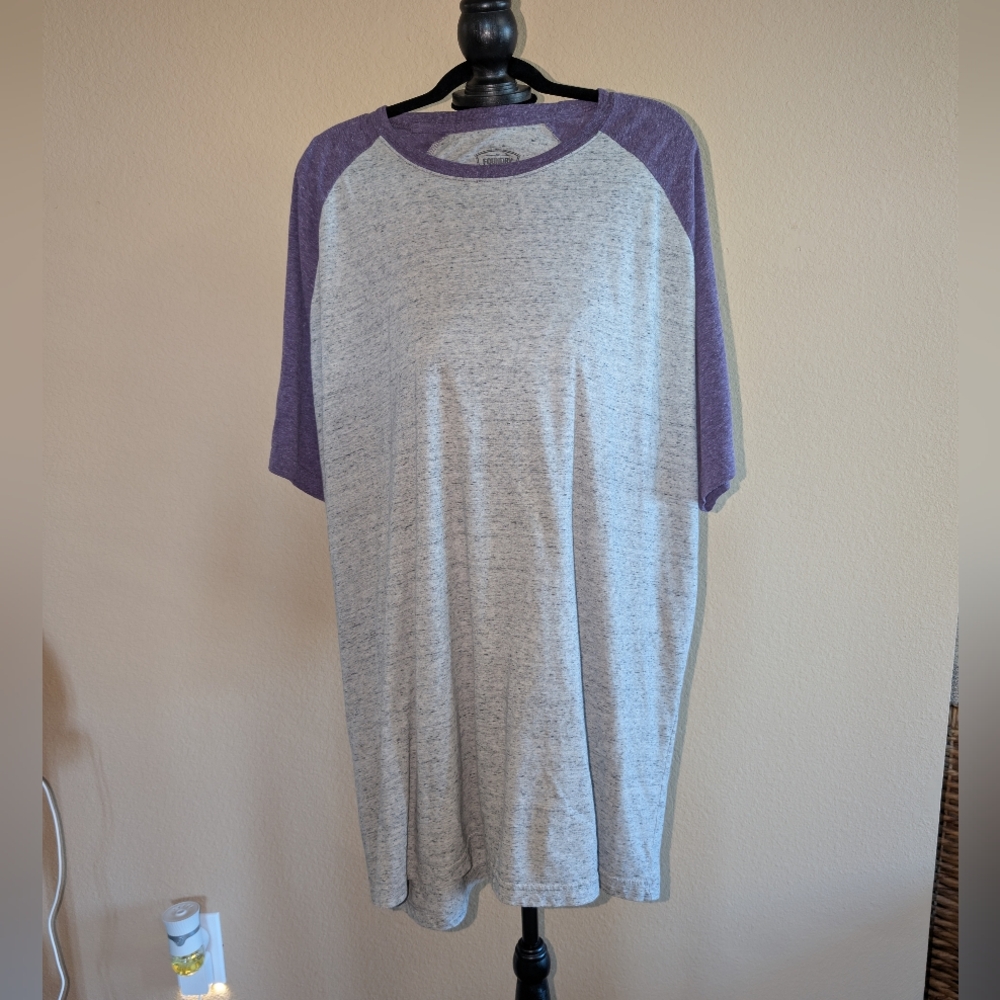 The Foundry Supply Co. Gray and Purple Raglan Tee